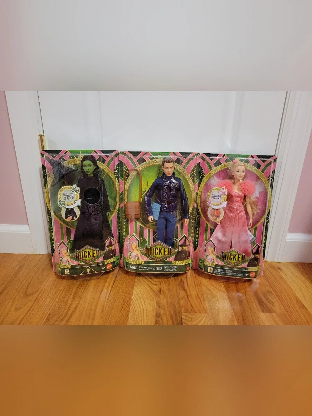 NIB Mattel Wicked Movie Doll Set 3-Pack - Singing Elphaba, Glinda & Fiyero Set